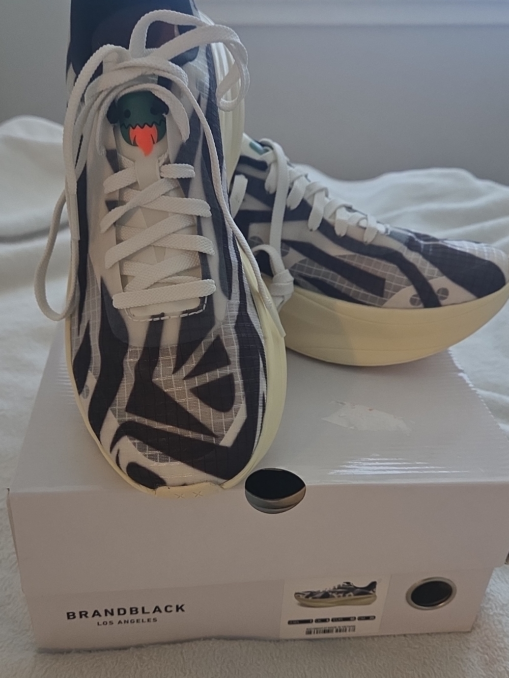 Brandblack Zebra-Pattern Running Sneakers in Black & White